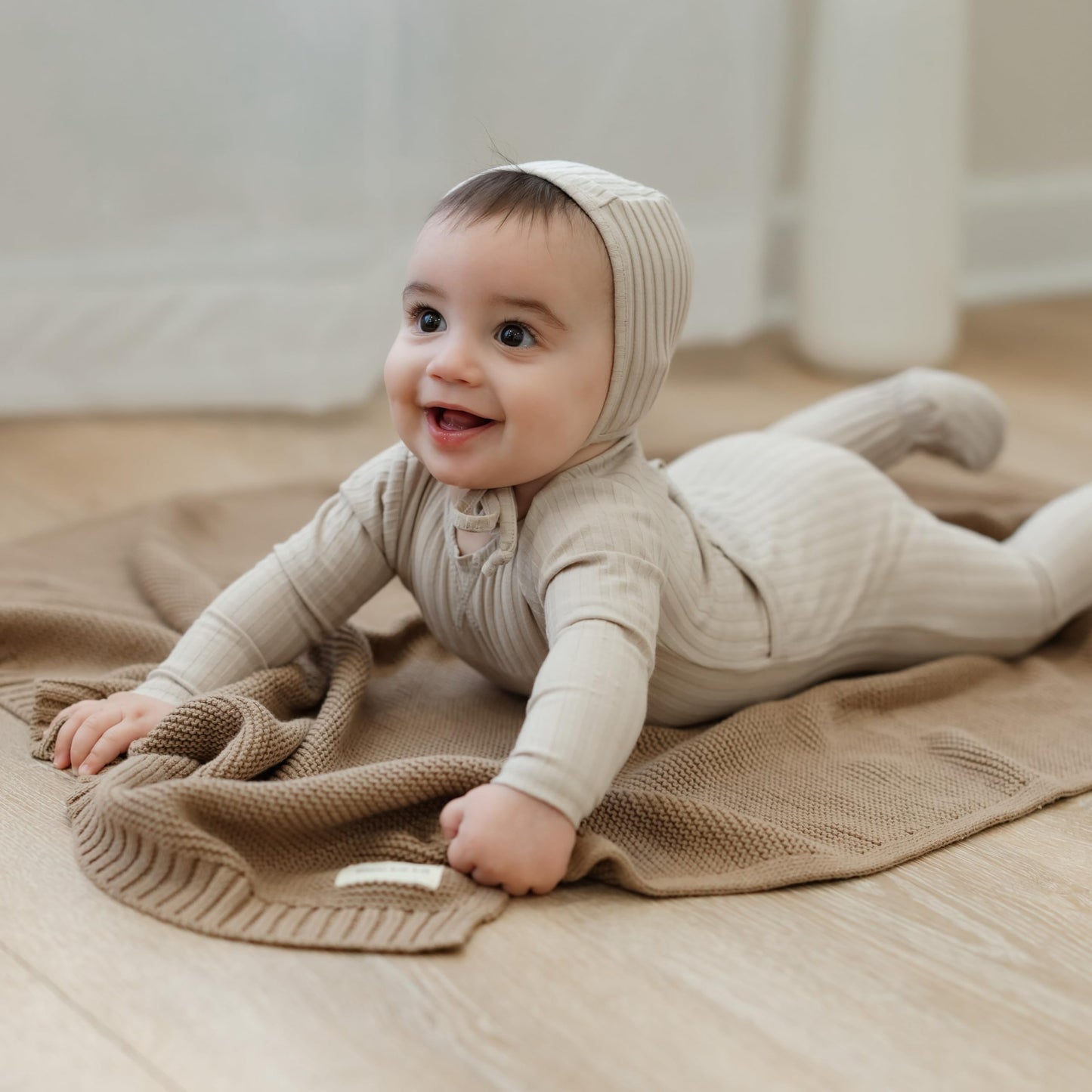 Bleu La La Heritage Knit Blanket: 100% Organic Cotton Luxury