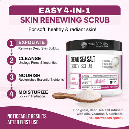 Fragrance-Free Dead Sea Salt Body Scrub, Organic Oils – pureSCRUBS Unscented