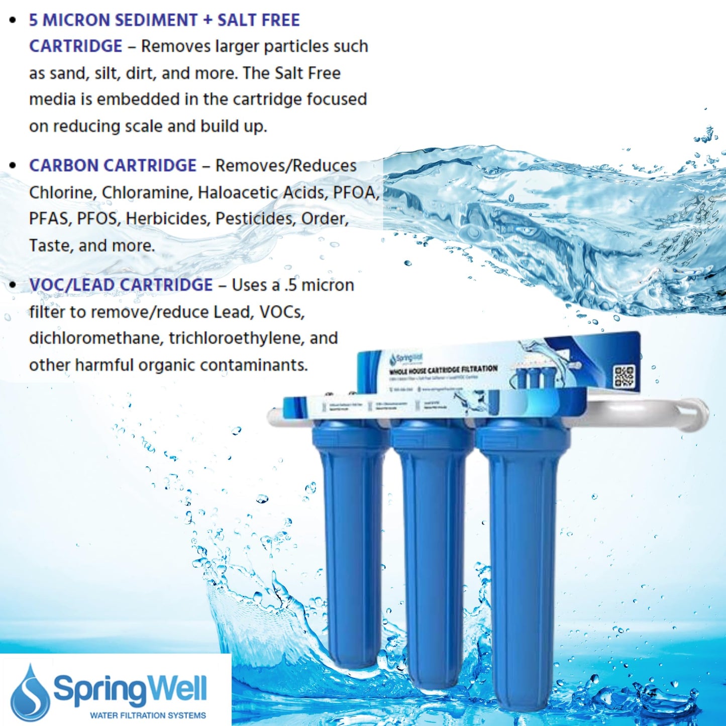 SpringWell Ultimate Combo: Reduce PFAS, Lead, and VOCs with Salt-Free Scale Reducer