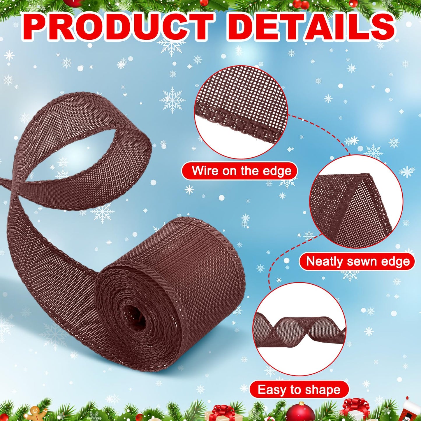 Extended 12-Yard Burlap Ribbon: Natural Wired Edge for Permanent, Handmade Bows & Garlands