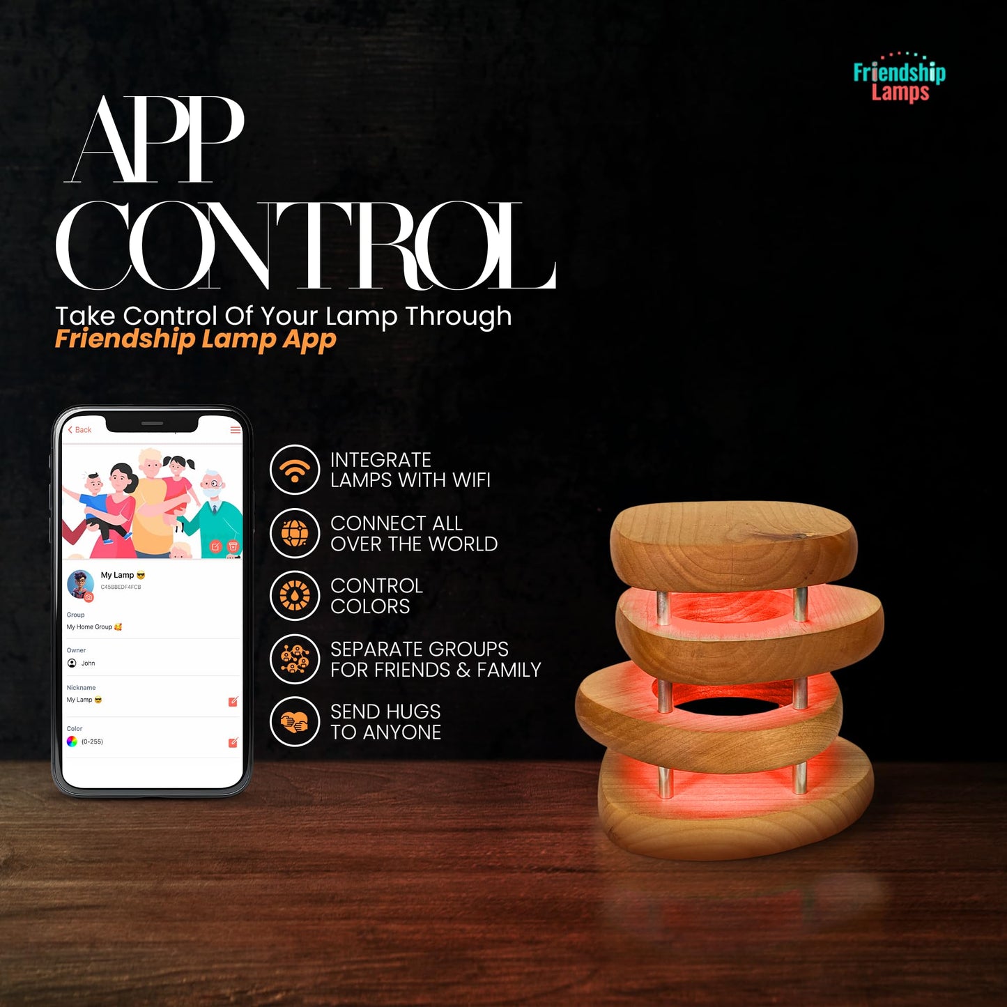 Filimin Friendship Lamp: Mid-Century Knotty Alder Wood