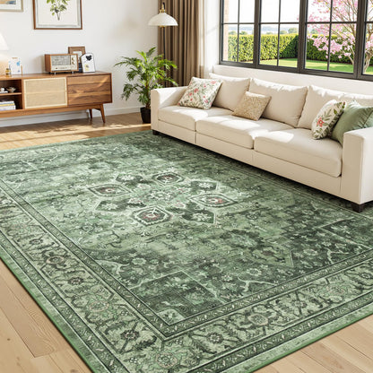 Vibrug Coastal Medallion OEKO-TEX Certified Washable Area Rug
