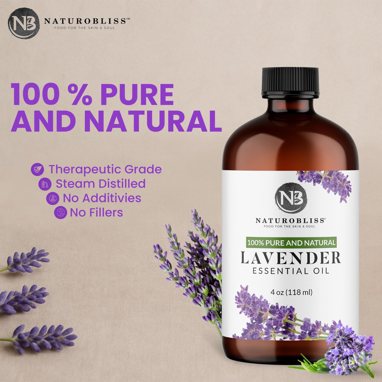 NaturoBliss 100% Pure Lemon Essential Oil: 4oz Value Size