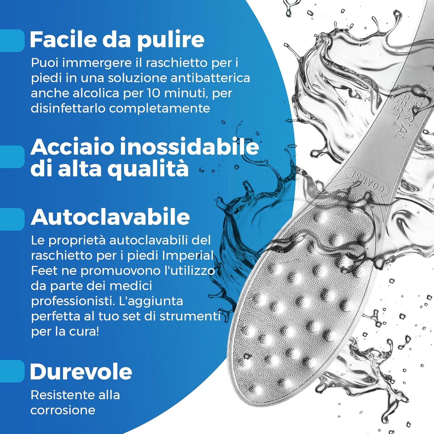 Imperial Feet Double-Sided Stainless Steel Foot Scraper: Professional Grade