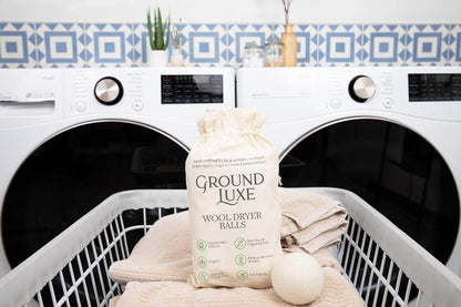GroundLuxe 100% Organic New Zealand Wool Dryer Balls (Set of 6), Chemical-Free Fabric Softening
