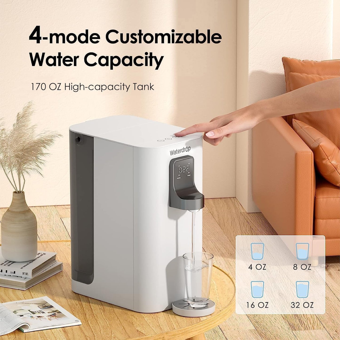Waterdrop WD-A2 Countertop Reverse Osmosis System: Instant Hot and Cold, No Plumbing