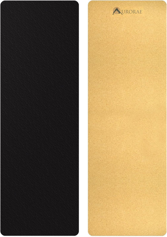 Aurorae Pro Natural Cork Yoga Mat 74″×24½″×5 mm | TRUE Shift Cork‑Rubber Eco Mat