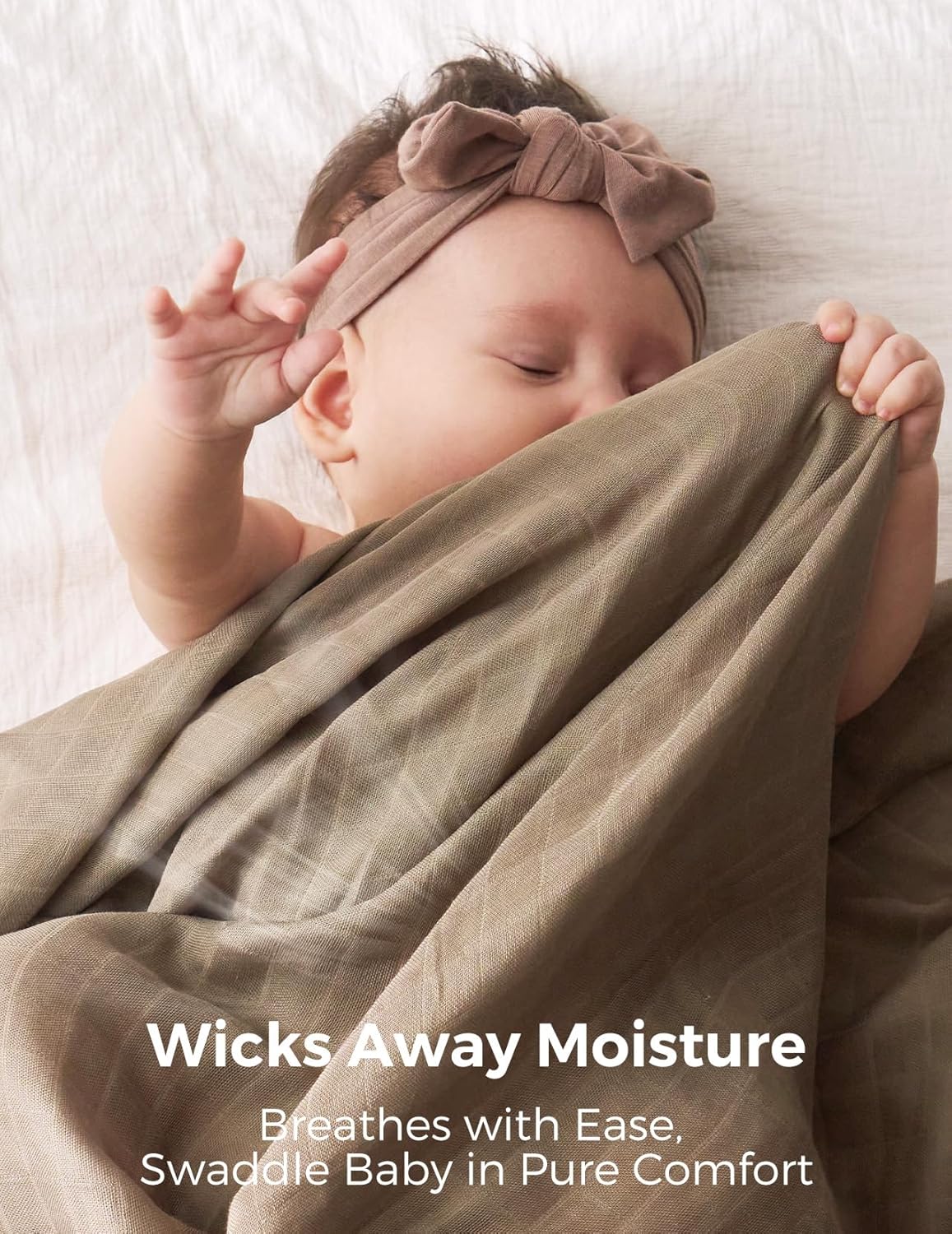 Momcozy 4-Pack Bamboo & Cotton Muslin Baby Swaddle Blankets