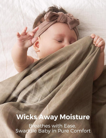 Momcozy 4-Pack Bamboo & Cotton Muslin Baby Swaddle Blankets