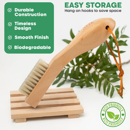 Atzi Hats Natural White Boar Bristle Laundry & Stain Scrubber
