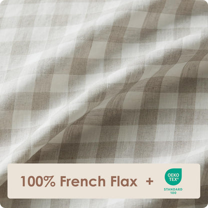 DAPU 100% Pure French Linen Sheets: Natural Normandy Flax Set
