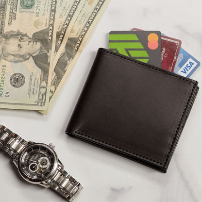 Premium Full-Grain Bridle Leather Bifold Wallet | TRUE Shift Crafted in USA