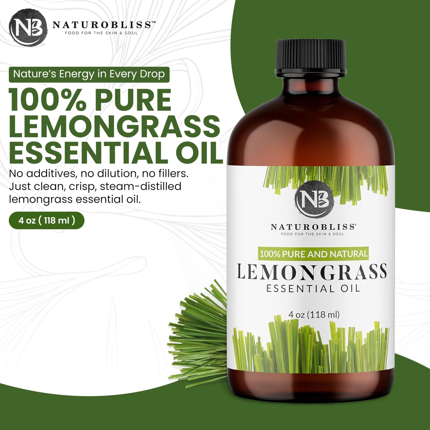 NaturoBliss 100% Pure Lemon Essential Oil: 4oz Value Size