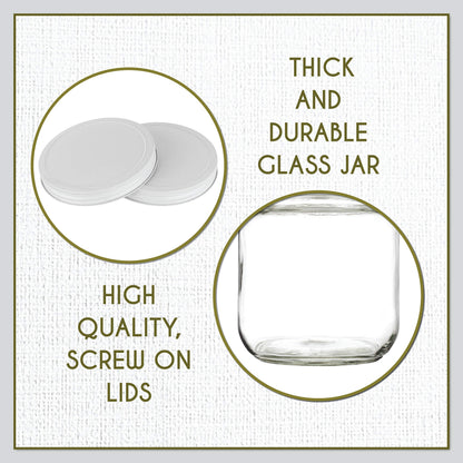 Kitchentoolz 64 oz Glass Mason Jars with Airtight Metal Lids (6 Pack)