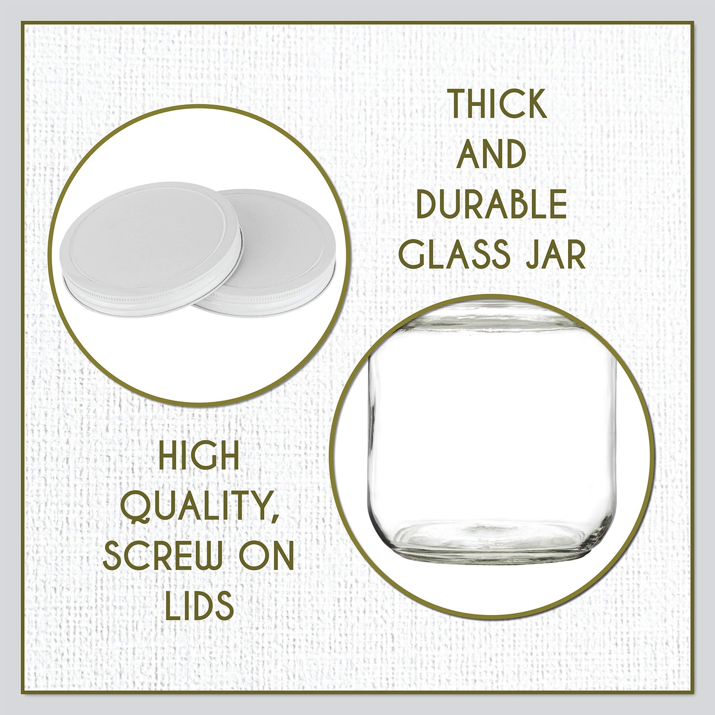 Kitchentoolz 64 oz Glass Mason Jars with Airtight Metal Lids (6 Pack)