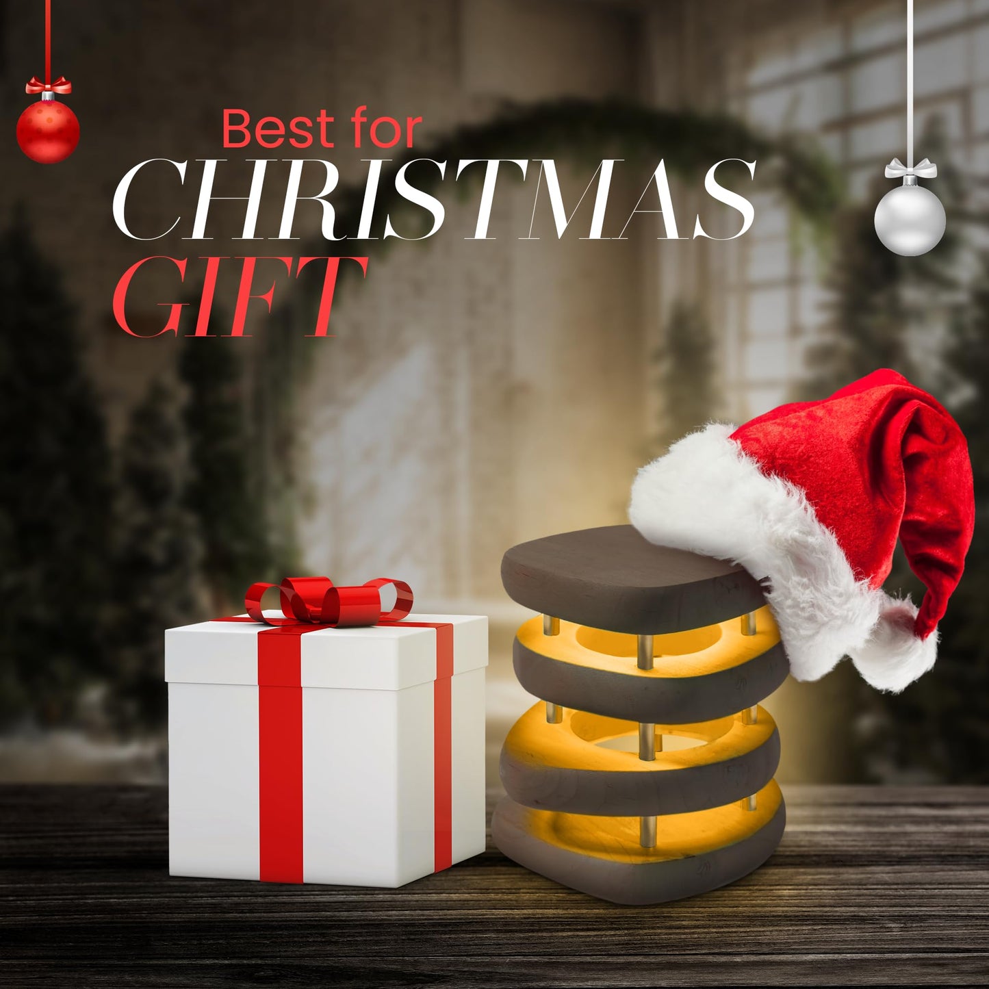 Filimin Friendship Lamp: Mid-Century Knotty Alder Wood