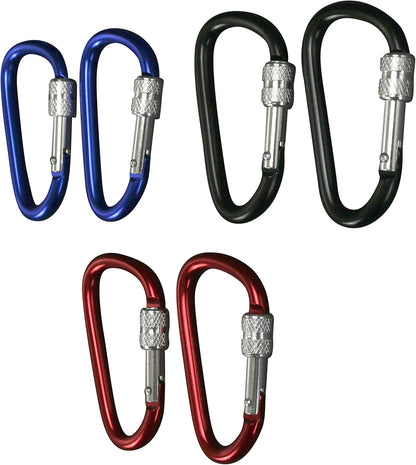 Harrier Hardware Locking Carabiners: 12-Pack Aluminum Set