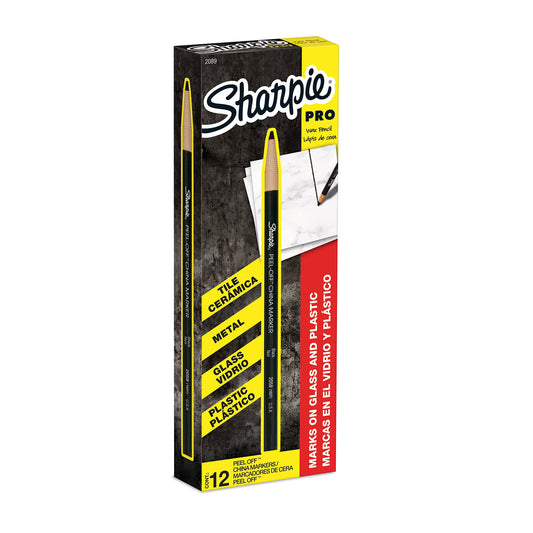 Sharpie Peel‑Off China Marker (12‑count Box) | TRUE Shift Grease Pencil for Plastic‑Free Marking