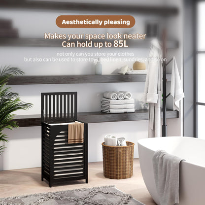FILWH 85L Sustainable Bamboo Laundry Hamper with Flip Lid