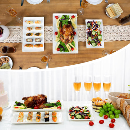 Kassel 3-Piece Ceramic Serving Platter Set: Artisan Lead-Free Ceramic for Zero-Plastic Party Presentation