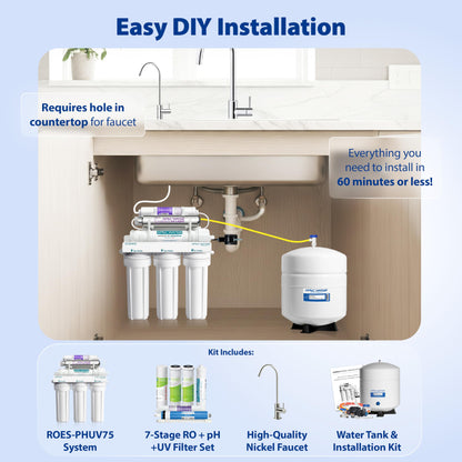 APEC ROES-PH75: The WQA Certified 6-Stage System for Alkaline Mineral pH+ Drinking Water