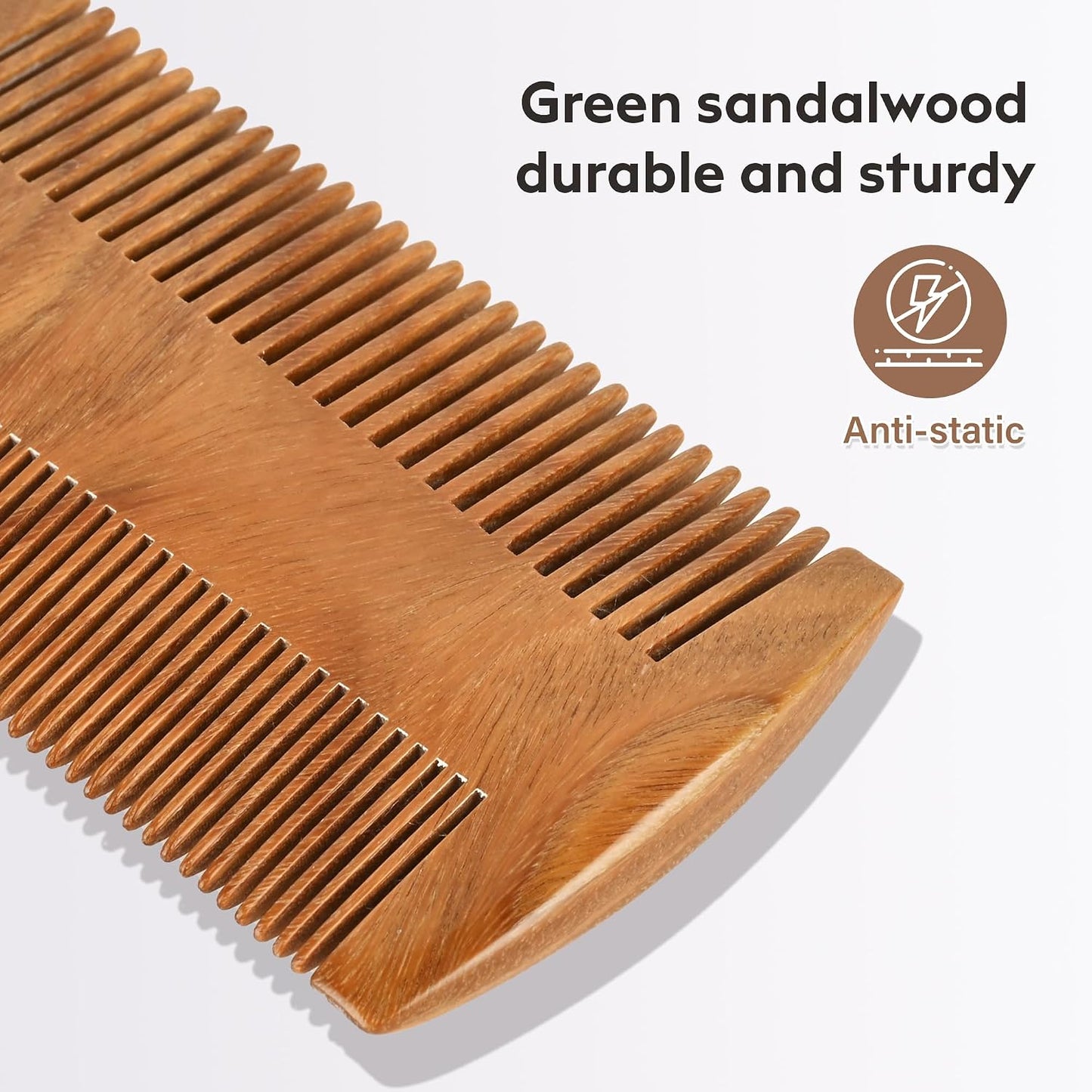 Handmade Green Sandalwood Wooden Comb, Anti-Static & Vegan – Onedor