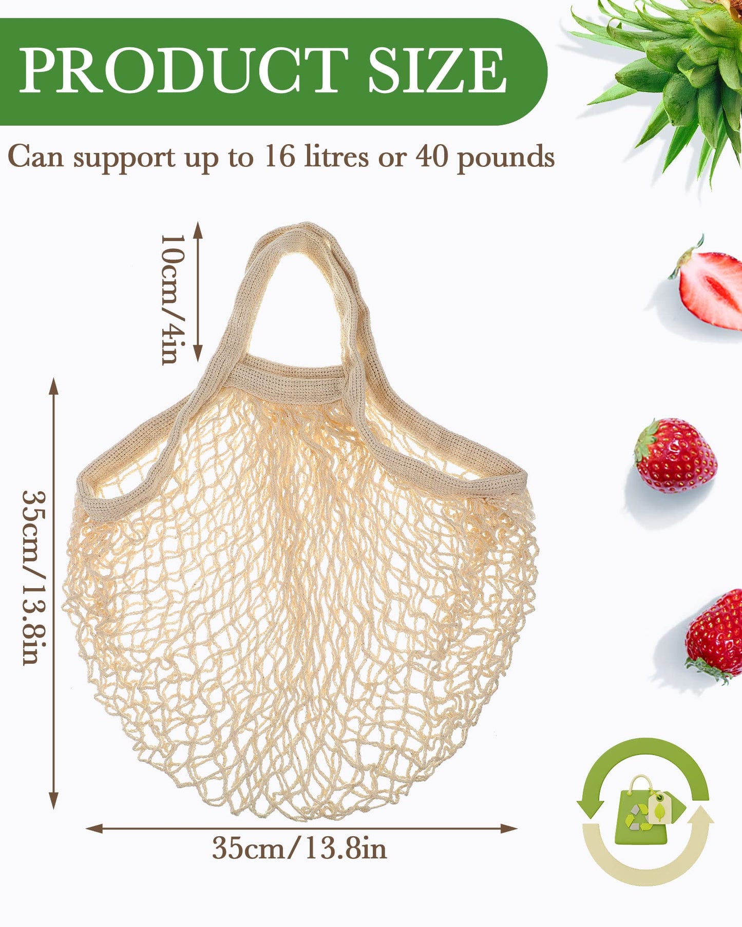 Eccliy 12-Piece Reusable Cotton Mesh Grocery and Produce Bags