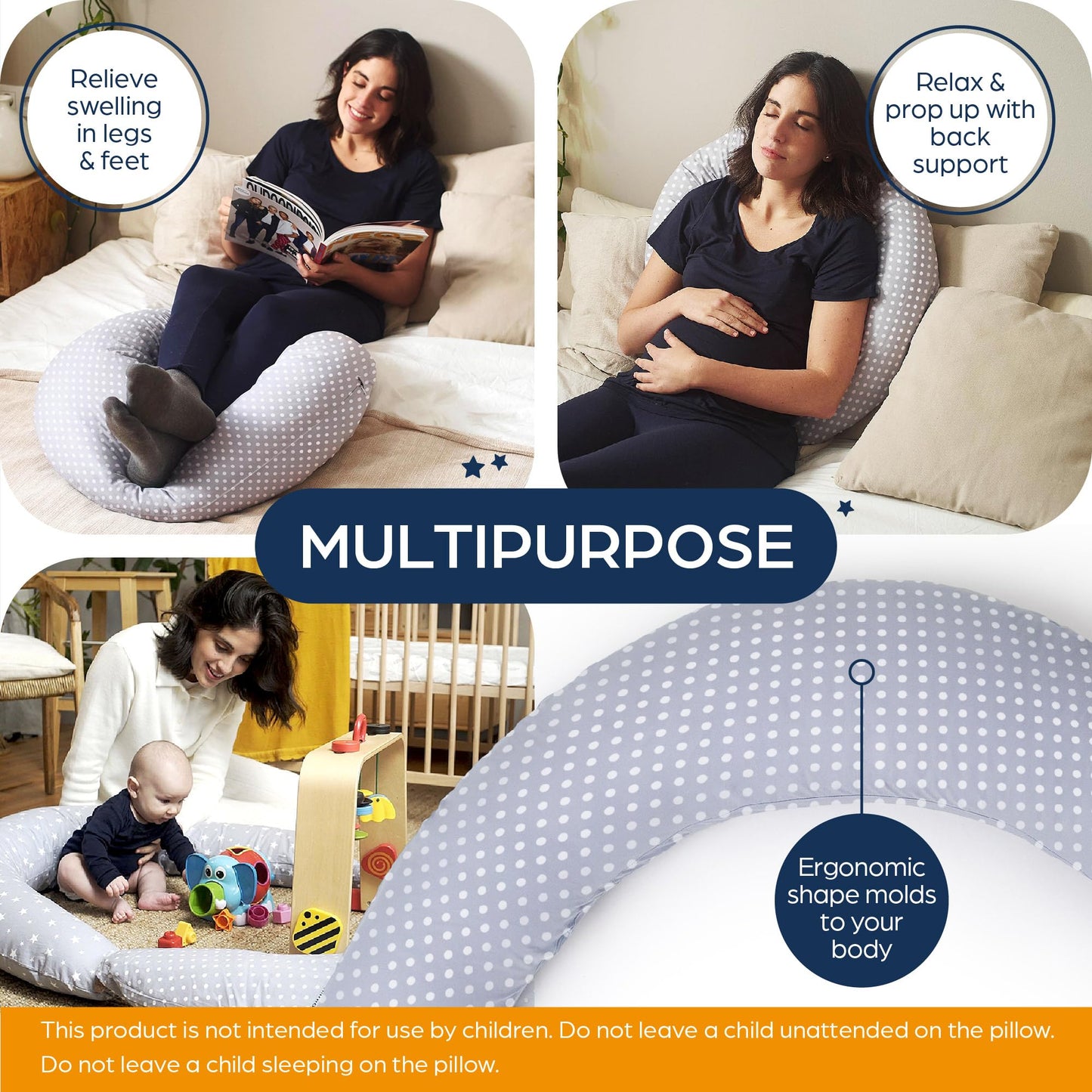Niimo XXL 100% Cotton Pregnancy & Breastfeeding Support Pillow