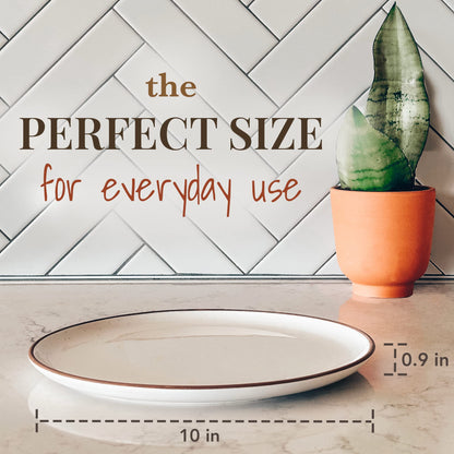 Mora Artisan Matte Ceramic Dinner Plates, Set of 6 (10 inch)