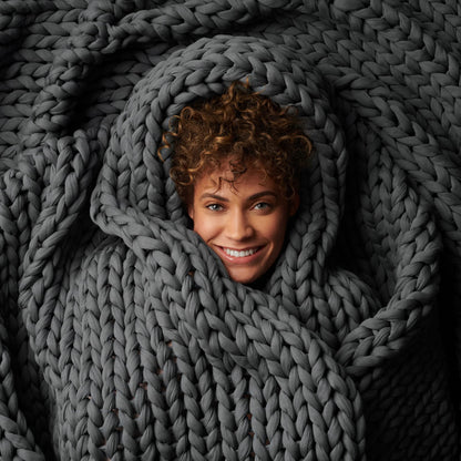 Bearaby Organic Cotton Napper: 100% Hand-Knit Weighted Blanket