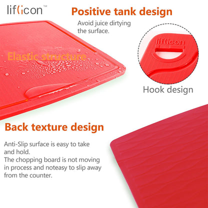 Liflicon 12.6'' x 9.1'' Thick Silicone Cutting Board: Non-Toxic & Flexible.