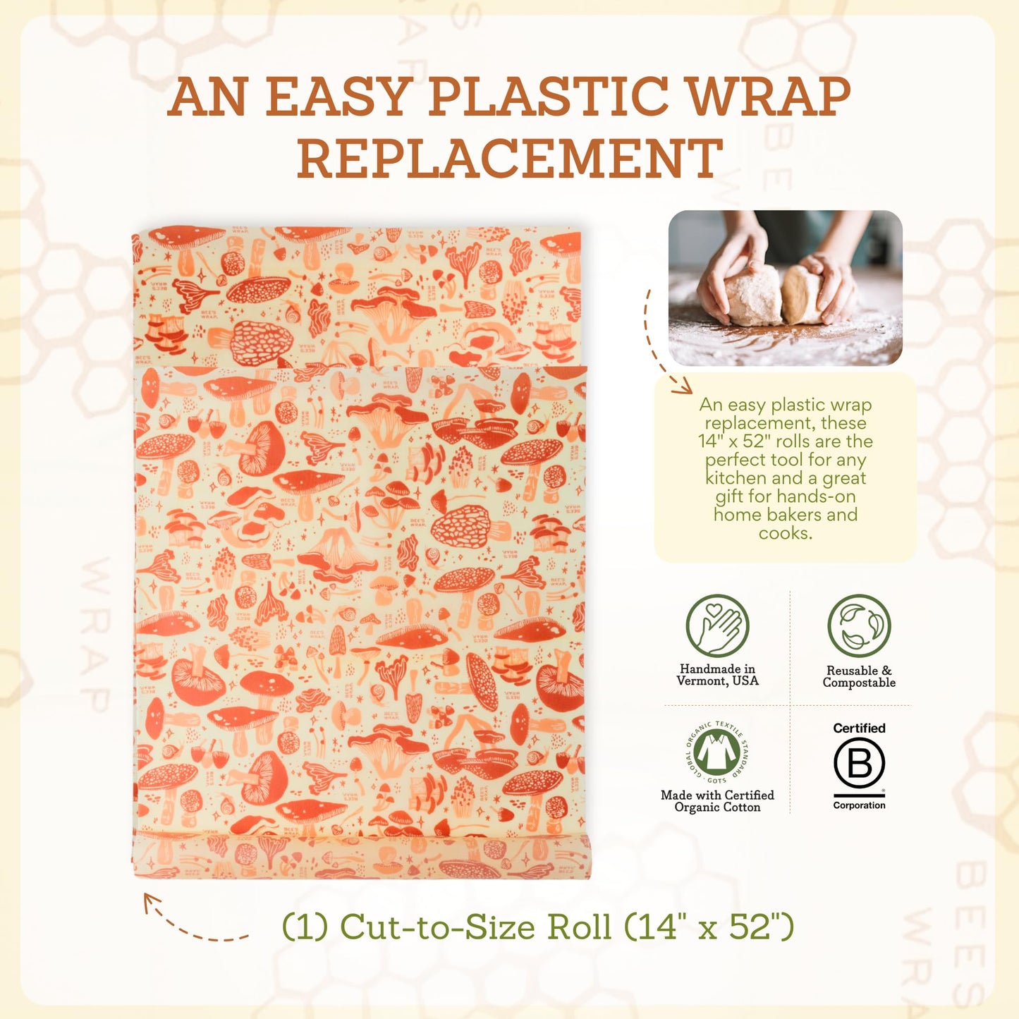 Bee’s Wrap Reusable Beeswax Food Wrap Roll (14" x 52")