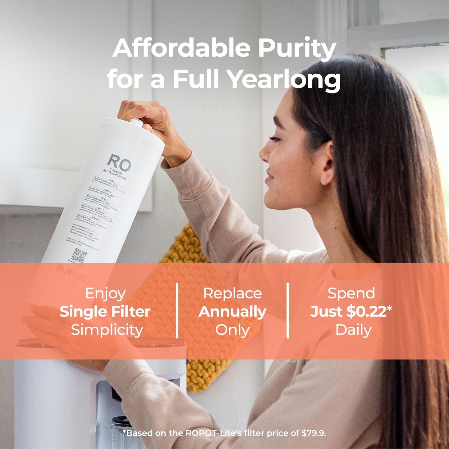 WQA Certified: Eliminate 99.9% of PFAS and Toxins with Bluevua's Efficient 3:1 RO System