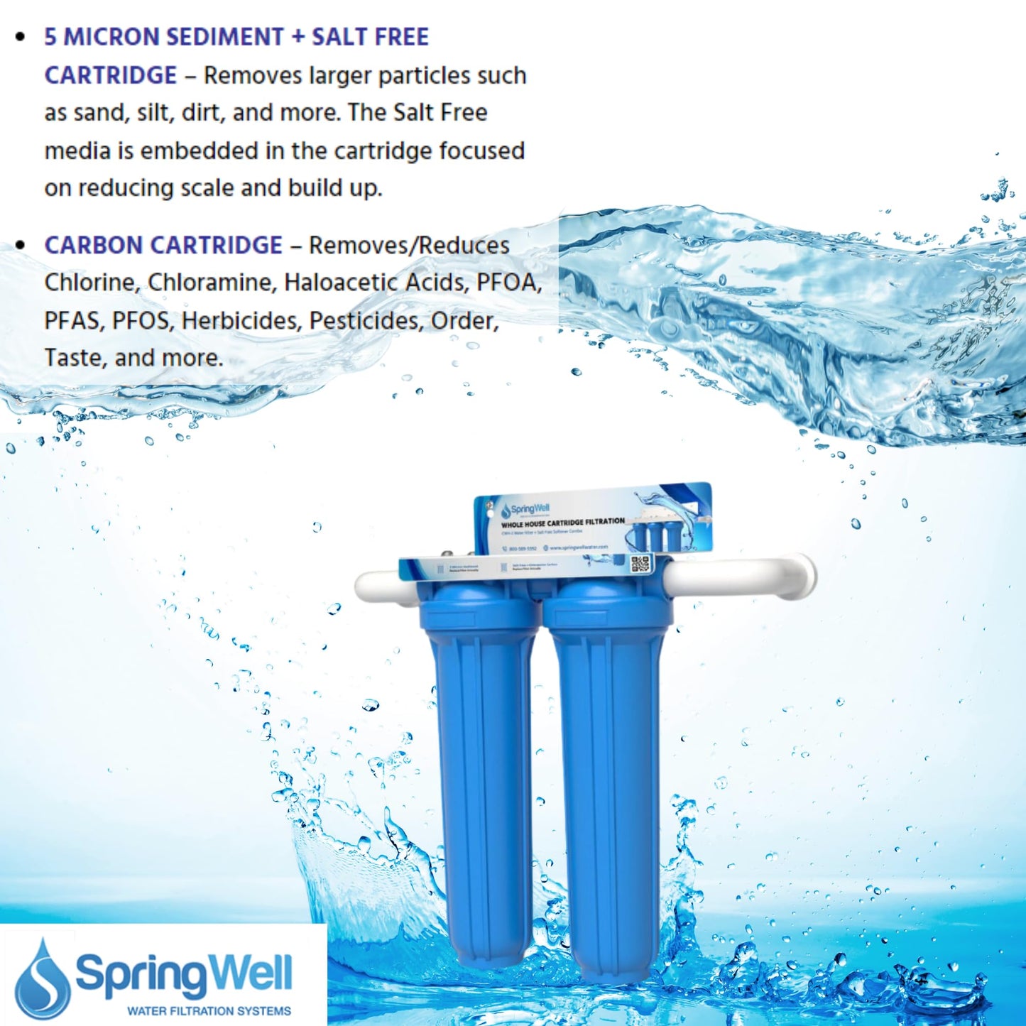 SpringWell Ultimate Combo: Reduce PFAS, Lead, and VOCs with Salt-Free Scale Reducer