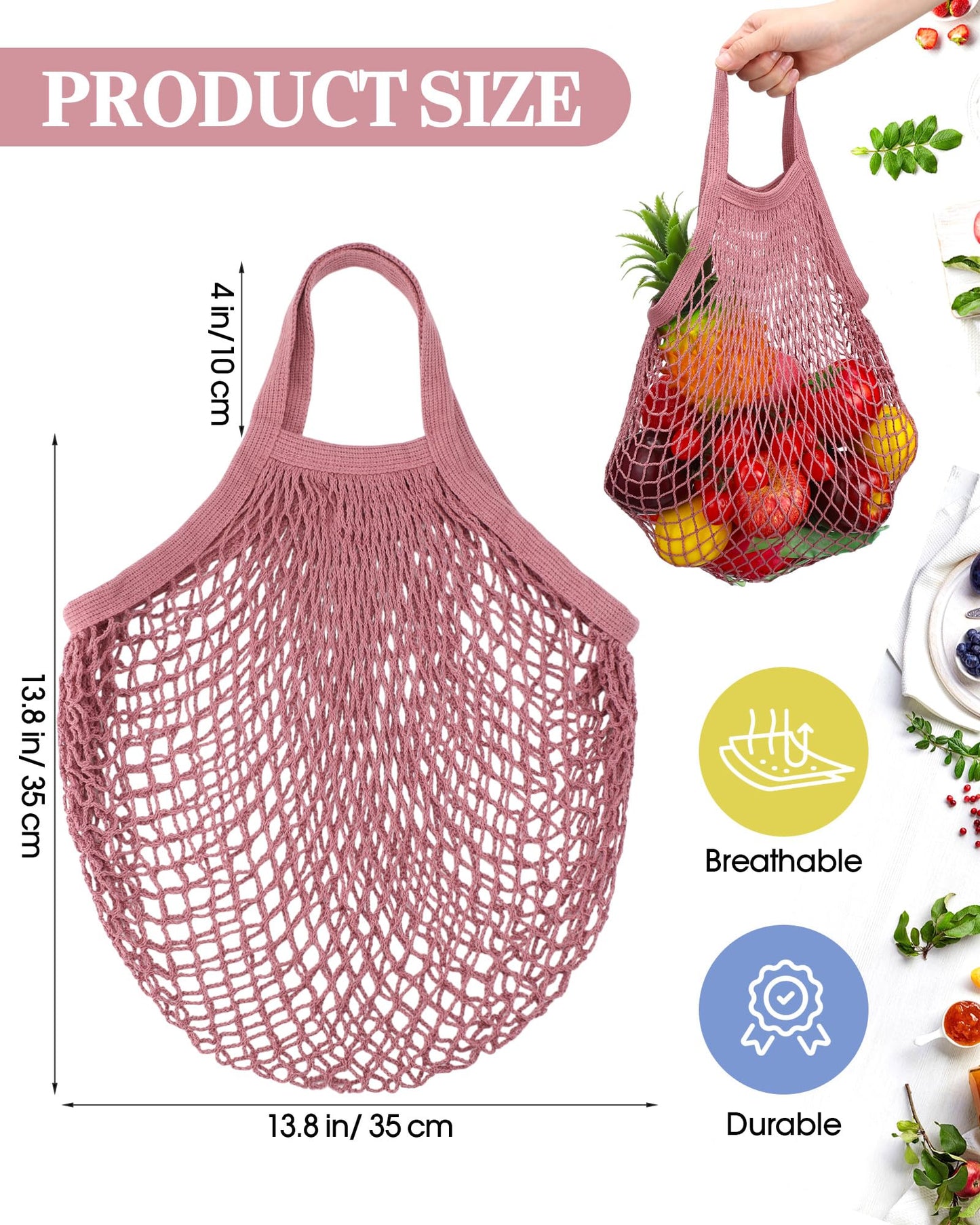 Eccliy 12-Piece Reusable Cotton Mesh Grocery and Produce Bags