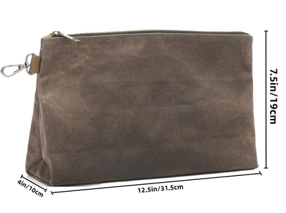 Heavy-Duty 16oz Waxed Cotton Canvas Multipurpose Parent Pouch