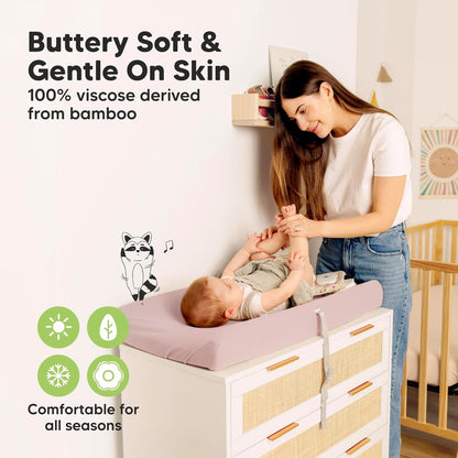 Soothe 100% GOTS-Certified Organic Cotton Changing Pad Covers (2-Pack)