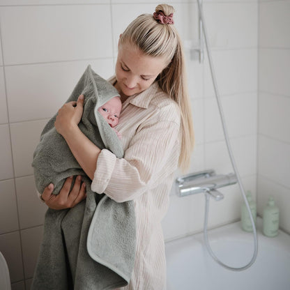 Mushie Hooded Towel: 100% Organic Cotton Cozy Moss