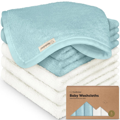 KeaBabies Bamboo Washcloths: 500GSM Ultra-Soft 6-Pack