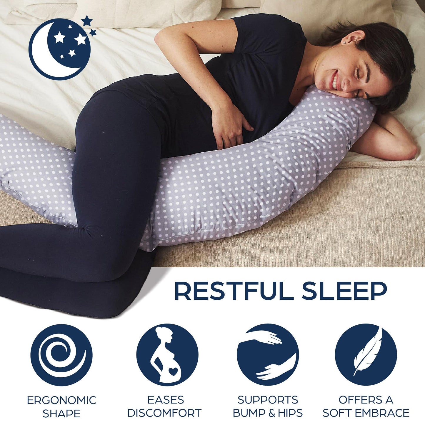 Niimo XXL 100% Cotton Pregnancy & Breastfeeding Support Pillow