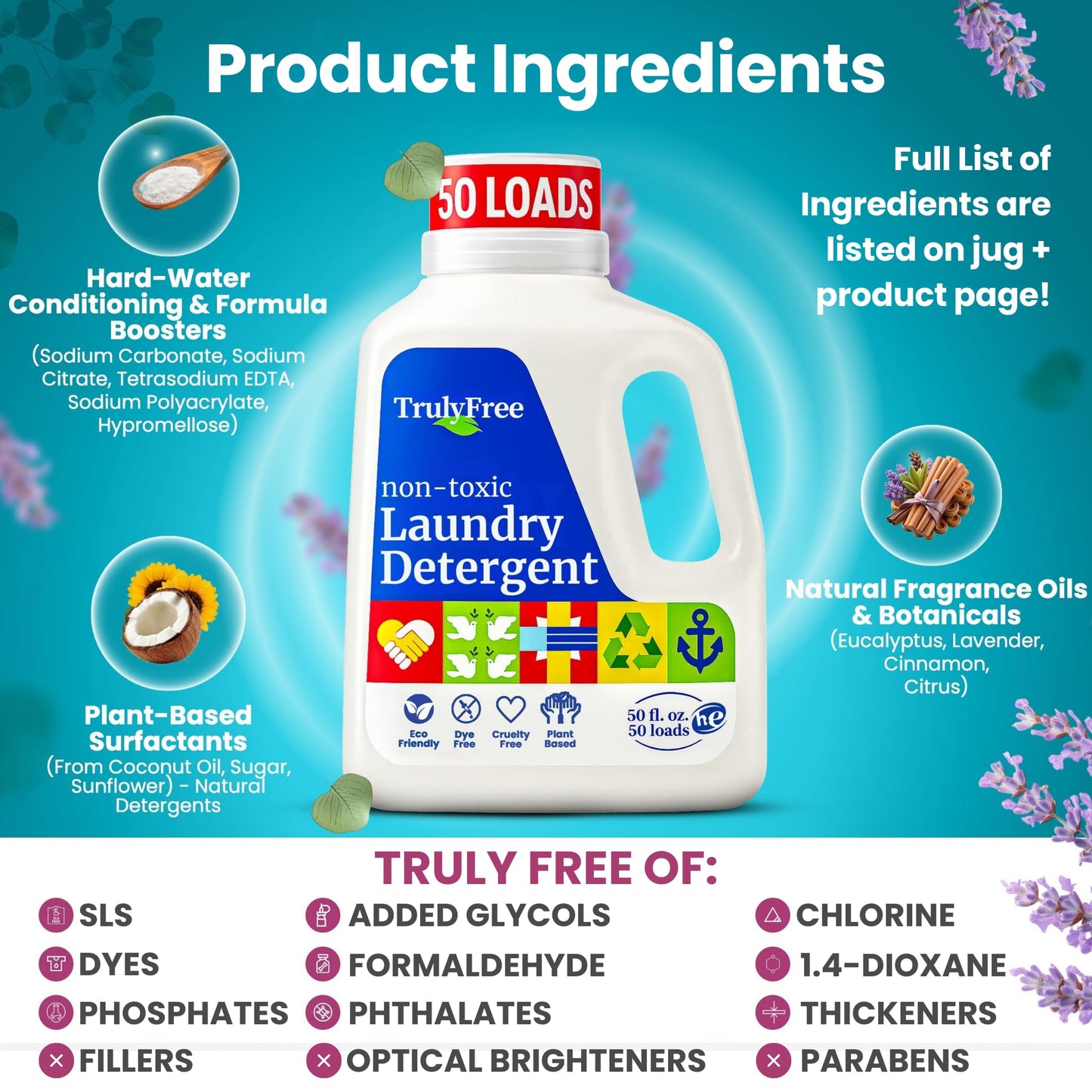 Truly Free Plant-Based Refillable Laundry Wash for Sensitive Skin