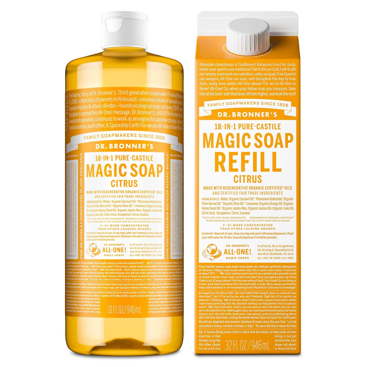 Dr. Bronner’s Baby Unscented Castile Soap: 32 oz Organic Magic