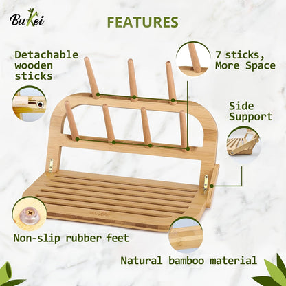 Bamboo Baby Bottle Drying Rack: Natural Space-Saving Wood Dryer