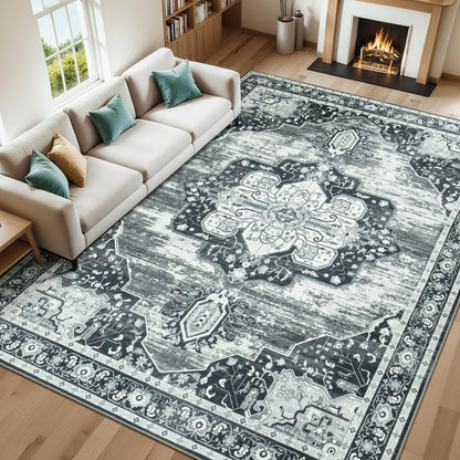 Vibrug Coastal Medallion OEKO-TEX Certified Washable Area Rug