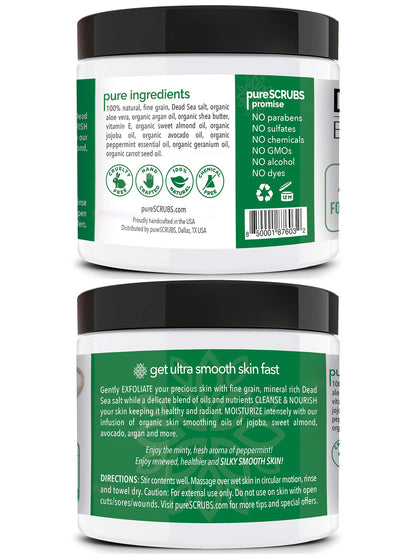 Fragrance-Free Dead Sea Salt Body Scrub, Organic Oils – pureSCRUBS Unscented