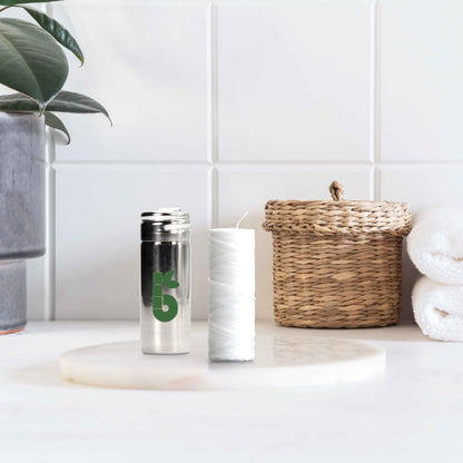 Vegan Plant-Based Dental Floss Tape, Refillable Steel Dispenser – Bambaw