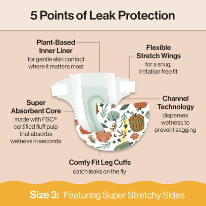 The Honest Company Comfort Dry Diapers: TCF Plant-Based Protection