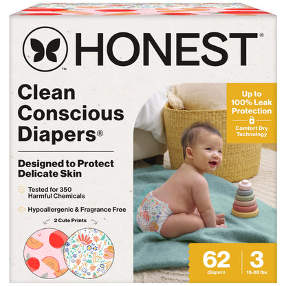 The Honest Company Comfort Dry Diapers: TCF Plant-Based Protection