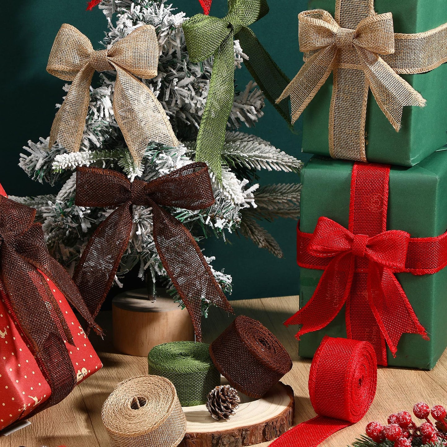 Extended 12-Yard Burlap Ribbon: Natural Wired Edge for Permanent, Handmade Bows & Garlands