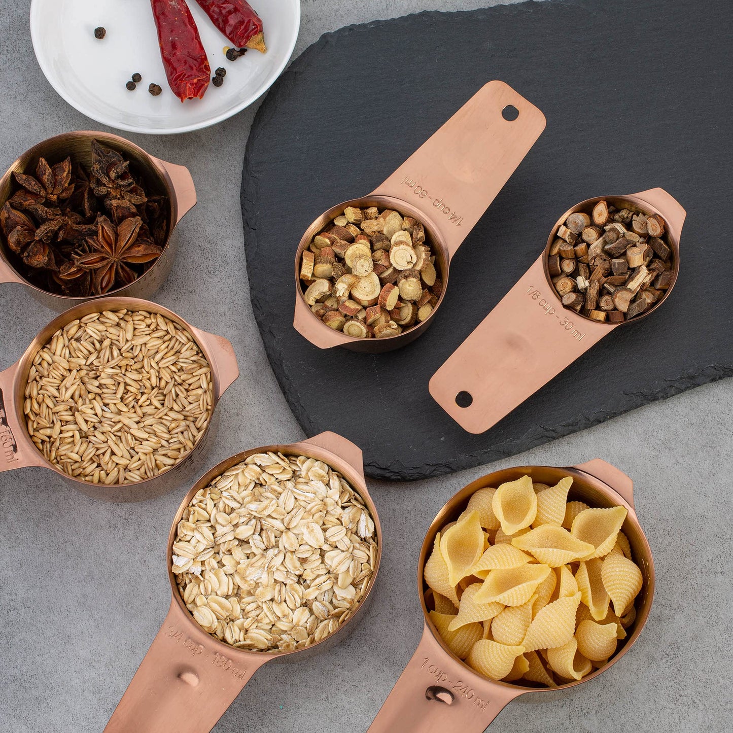 ALLWIN - HOUSEWARE: 13 - piece Measuring Cups and Spoons Set, 18/8 Stainless Steel, with Ring Connector - The Tribalist